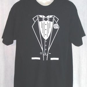 TUXEDO tee T shirt sz L Black
